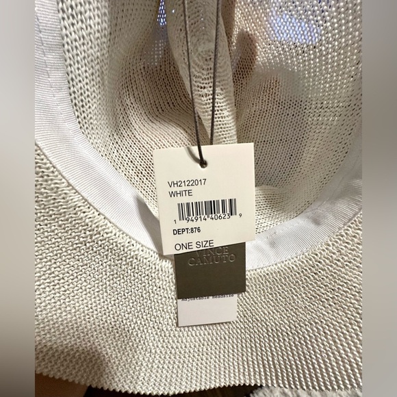 ‼️RARE‼️?VINCE CAMUTO??NWT?Double Buckle Straw Panama Hat in White/Turquoise main image 11
